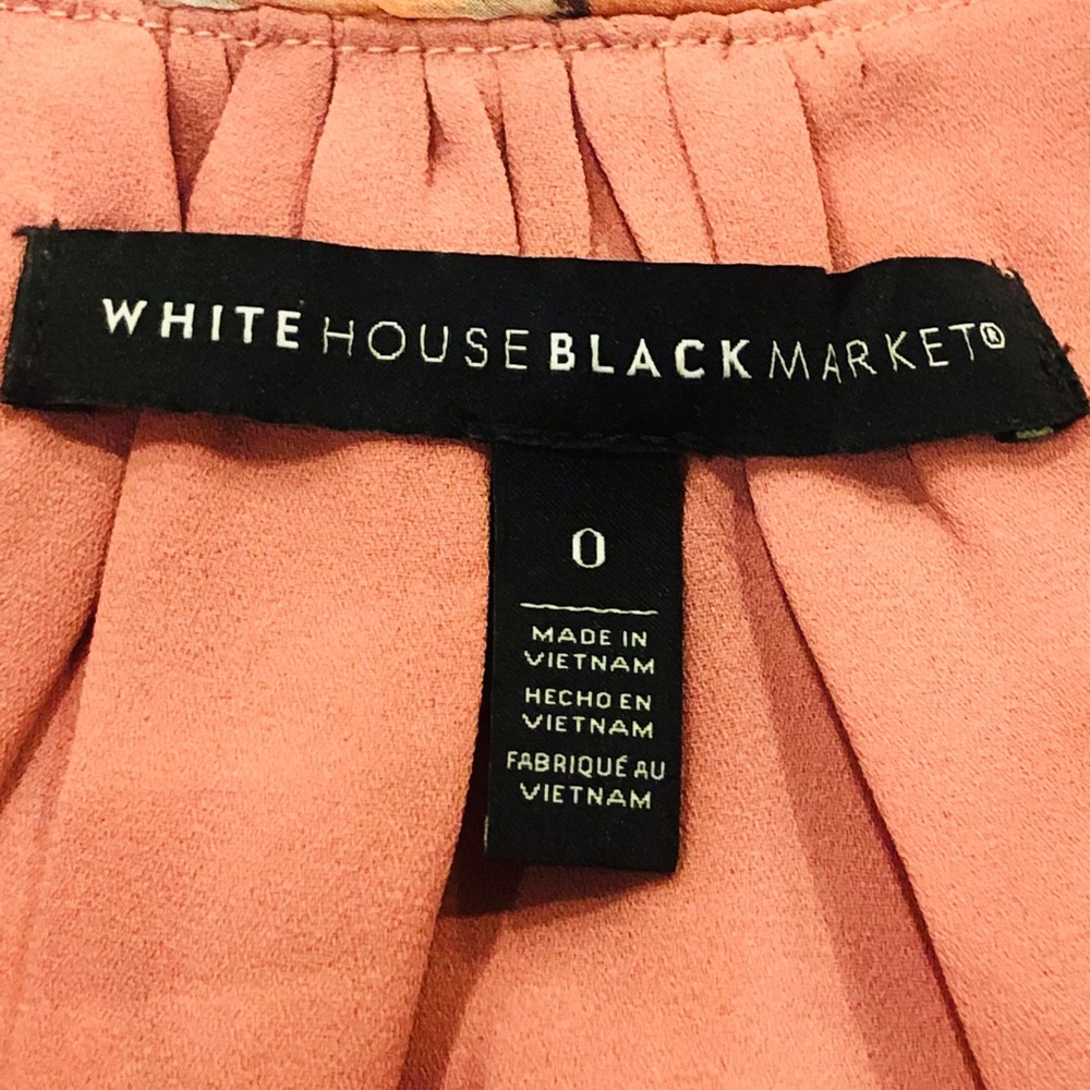 White House Black Market Floral-Dot Surplice Blouse, Size 0 - Picture 4 of 5